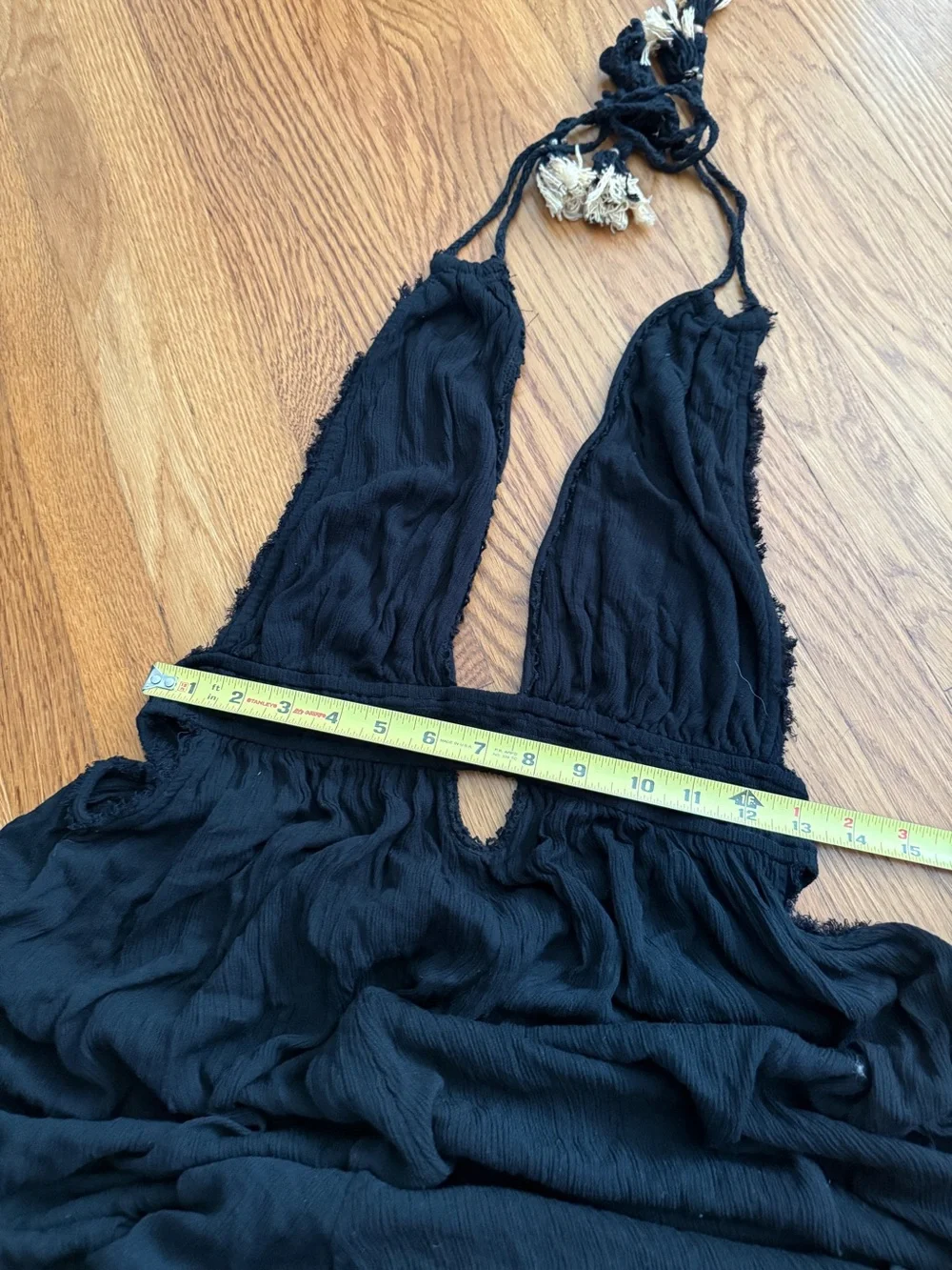 Free People look into the sun black gauze maxi dress Large
